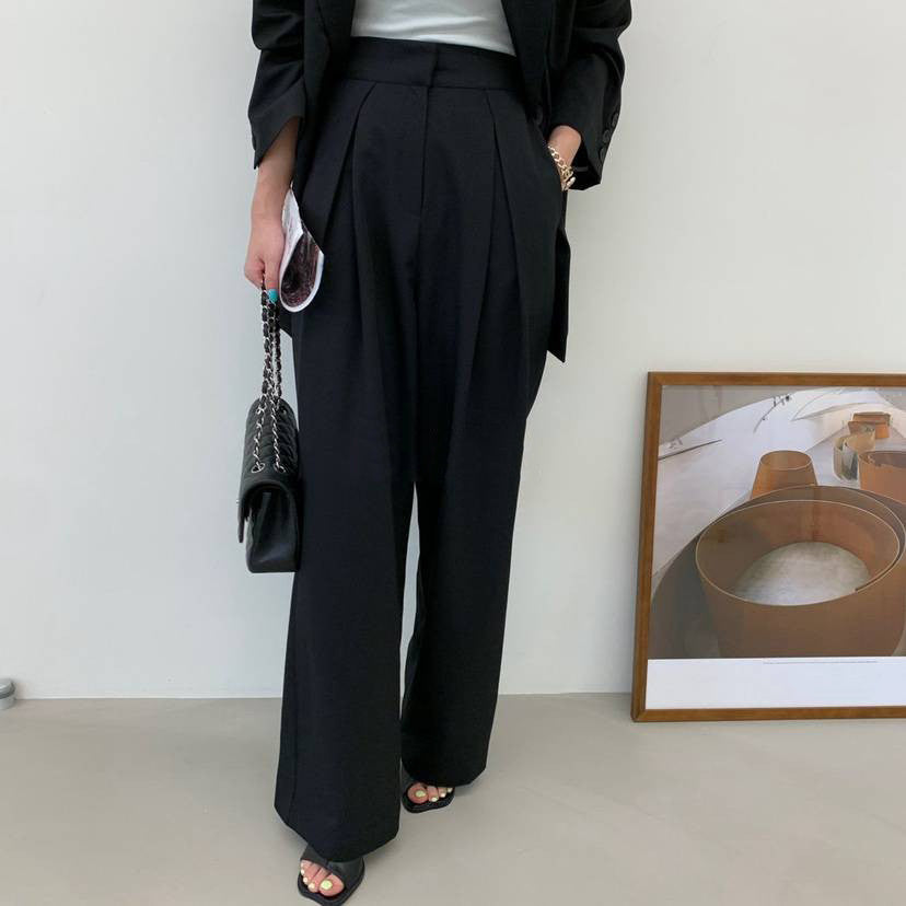 Fashion Solid Color High Waist Versatile Pants