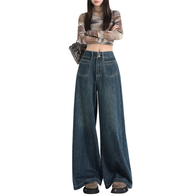 Women's Retro High Waist Wide Leg Jeans