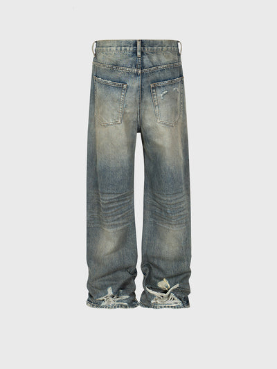 Men's Washed Fashion High Street Jeans