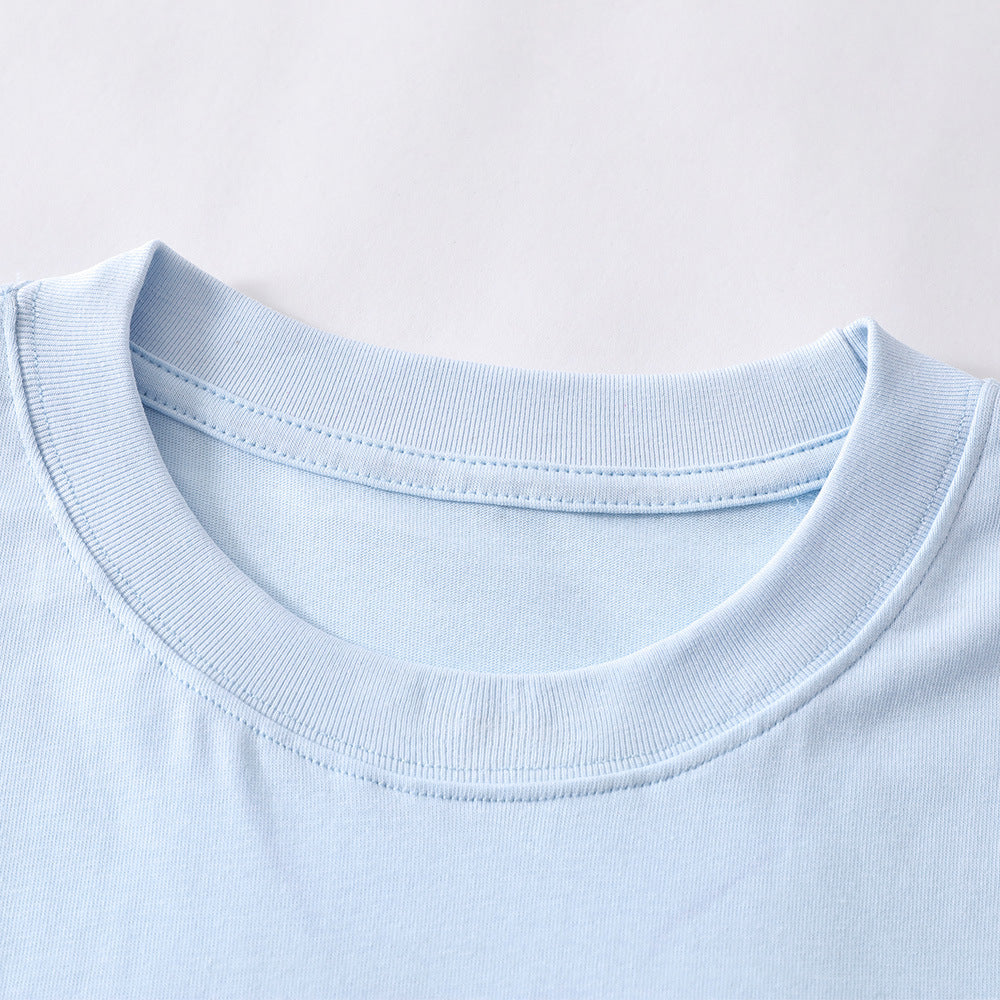 Street Fashion Ins Round Neck Half Sleeve Top