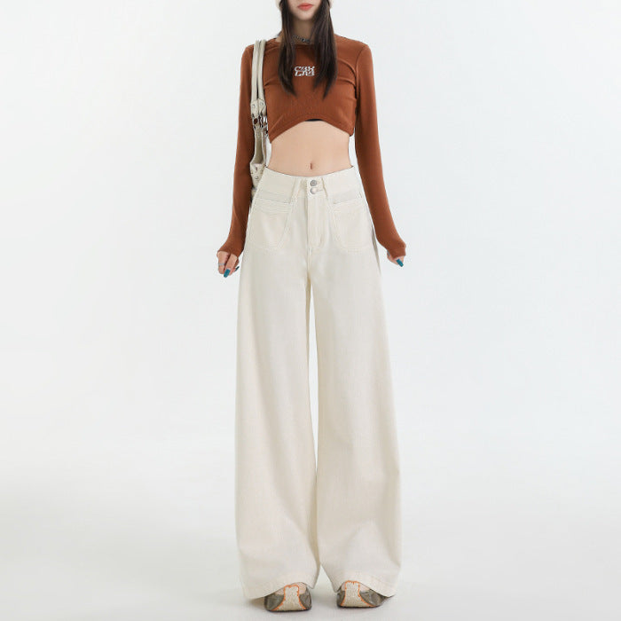 Women's Retro High Waist Wide Leg Jeans