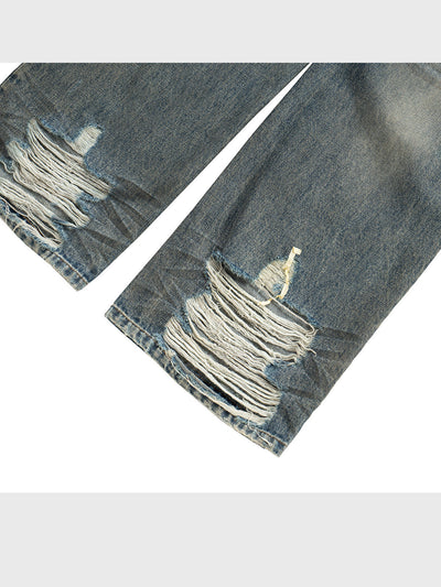 Men's Washed Fashion High Street Jeans
