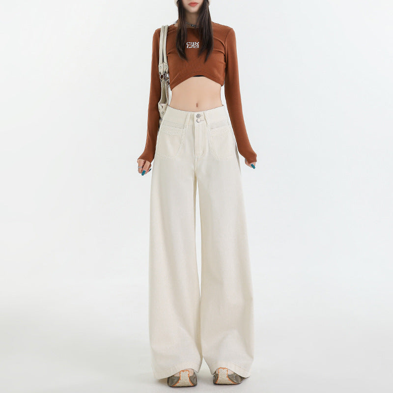 Women's Retro High Waist Wide Leg Jeans