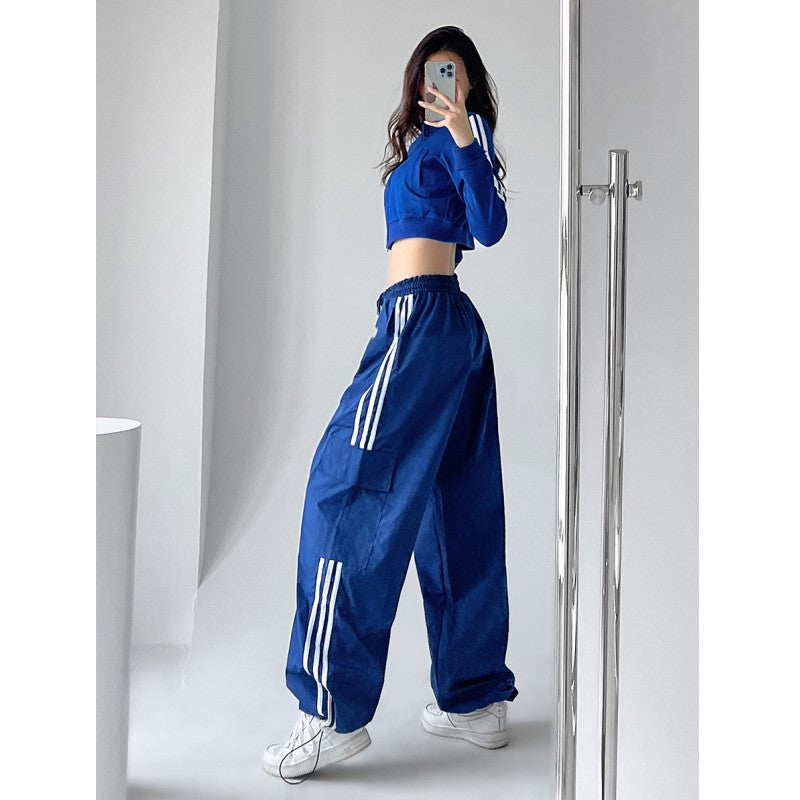 Three Bar Wide Leg Cargo Pants