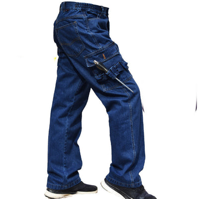 Men's Work Denim Work Clothes Pants Loose And Thick, Wear-resistant And Dirt-resistant