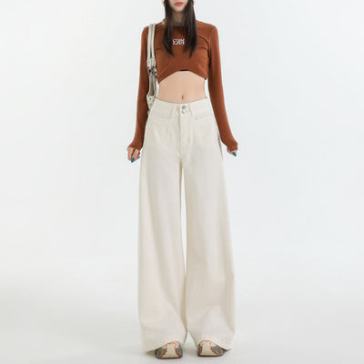 Women's Retro High Waist Wide Leg Jeans